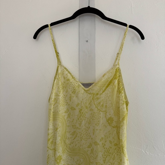 All Saints Bryony Estrella Midi Slip Dress Zest Yellow Bias Cut Sleeveless - Picture 5 of 15
